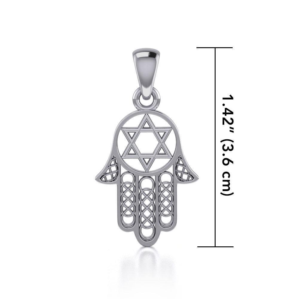 Hamsa Star of David Sterling Silver Pendant TPD5090 Pendant