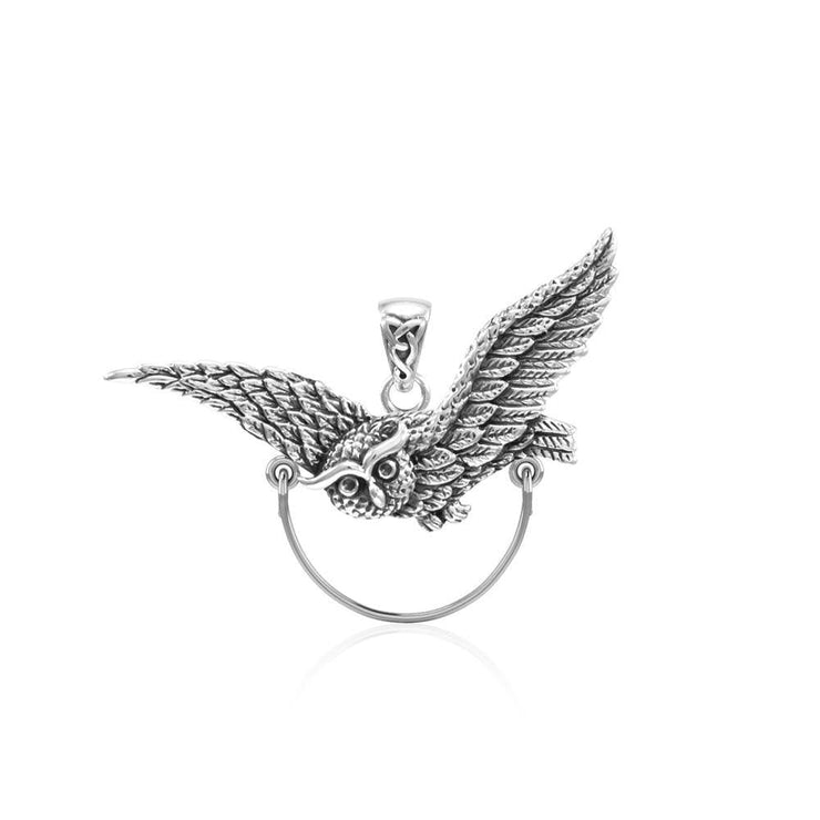 Owl Sterling Silver Charm Holder Pendant TPD5100 Pendant