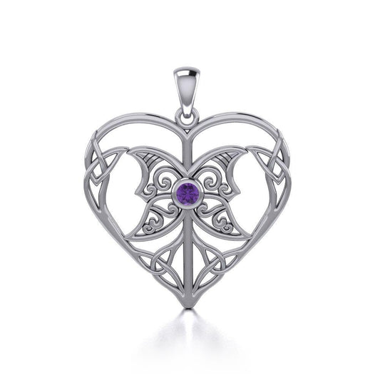 Celtic Triple Goddess Love Peace Sterling Silver Pendant with Gemstone TPD5105 Pendant