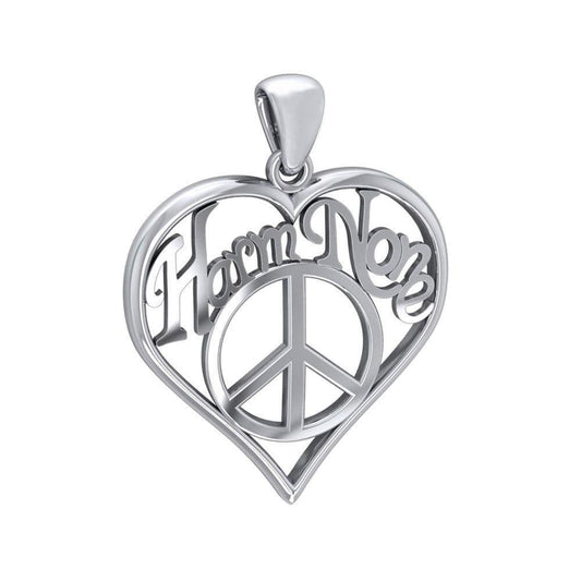Love Peace Angel Wings Silver Pendant with Gemstone TPD5110 Pendant