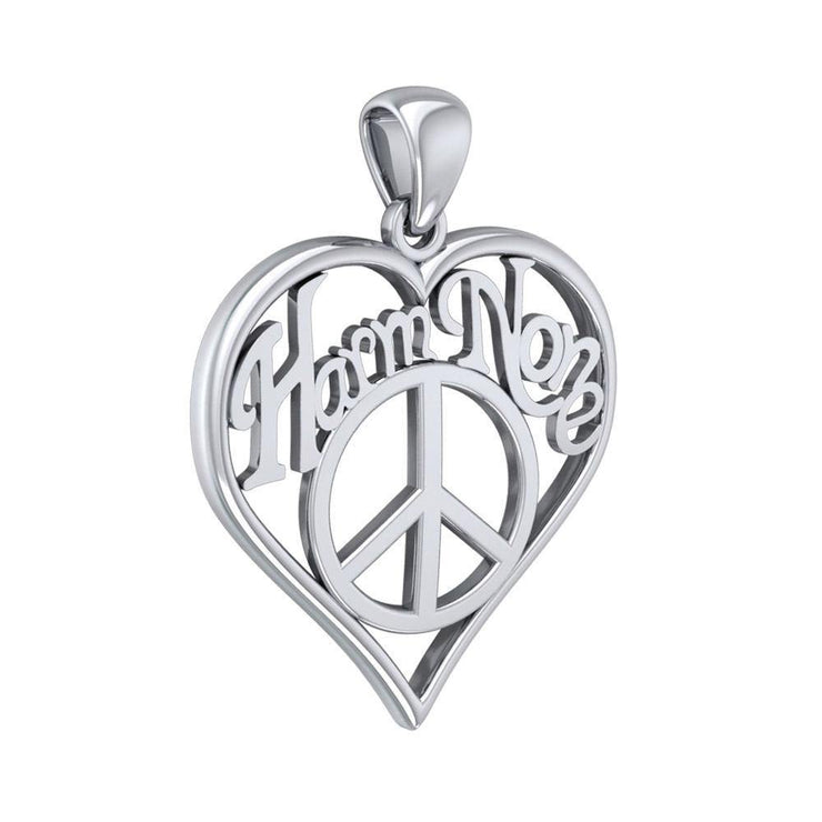 Love Peace Angel Wings Silver Pendant with Gemstone TPD5110 Pendant