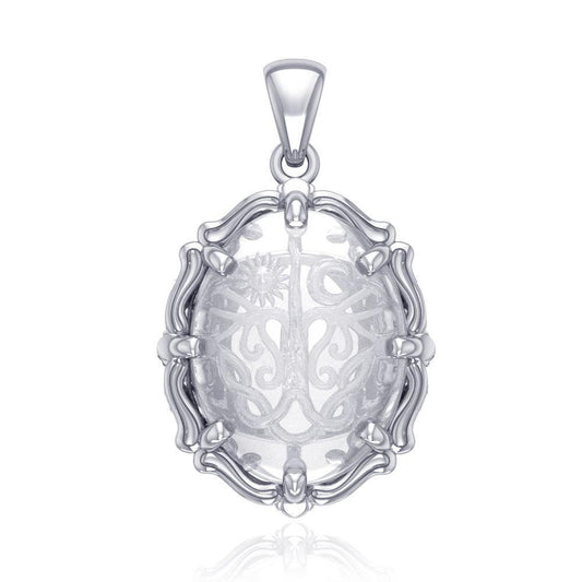 Tree of Life Sterling Silver Pendant with Genuine White Quartz TPD5113 Pendant