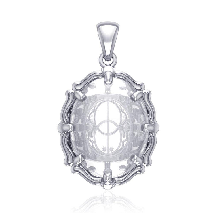 Chalice Well Sterling Silver Pendant with Genuine  Clear Quartz TPD5118 Pendant