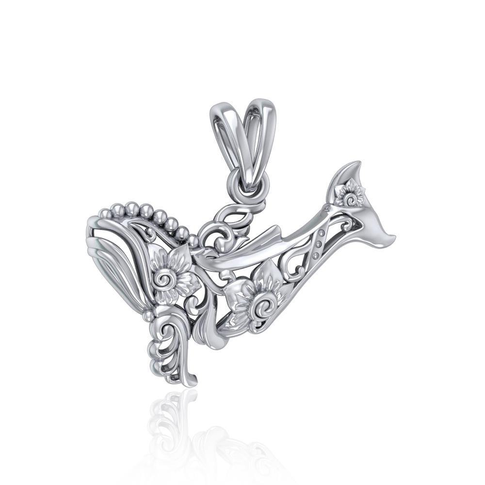 A gift of solitude ~ Sterling Silver Whale Filigree Pendant Jewelry TPD5144 Pendant