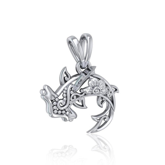 Swim through the endless journey ~ Sterling Silver Hammerhead Shark Filigree Pendant Jewelry TPD5146 Pendant