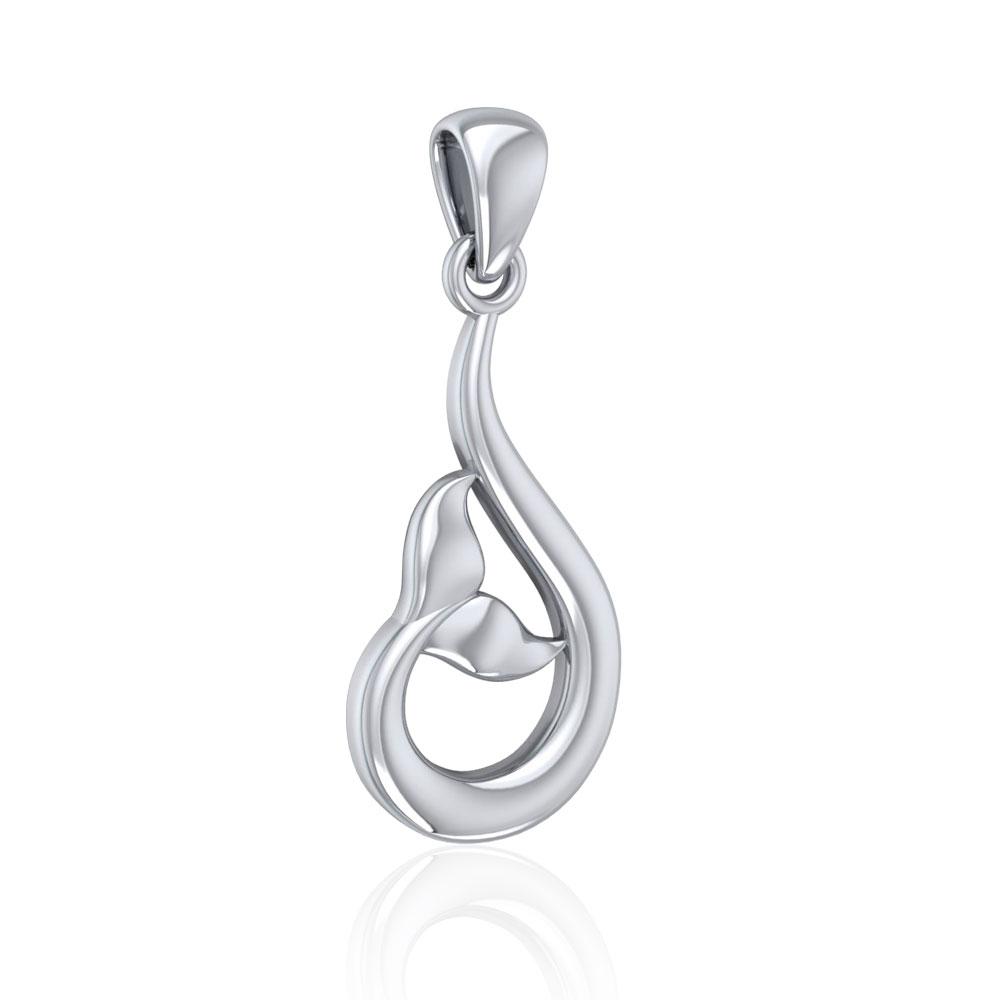 Sterling Silver Wrapping Whale Tail Pendant TPD5174 Pendant