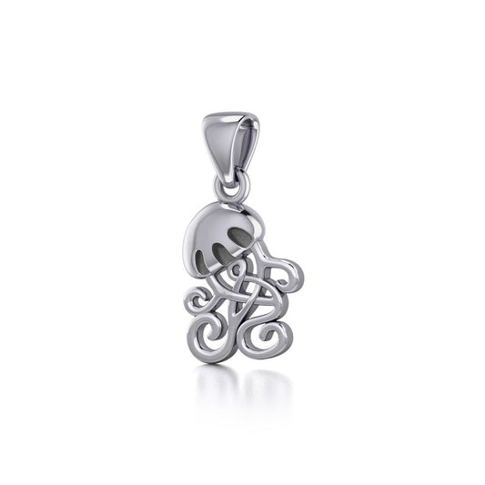 Box Jellyfish with Celtic Tail Silver Pendant TPD5206 Pendant