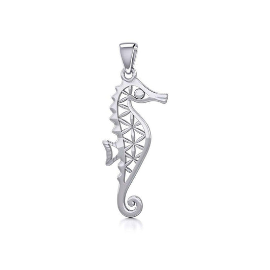 Flower of Life Seahorse Silver Pendant TPD5299 Pendant