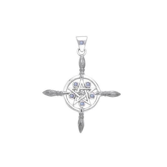 Sterling Silver Broomstick The Star Pendant with Gemstone TPD686 Pendant