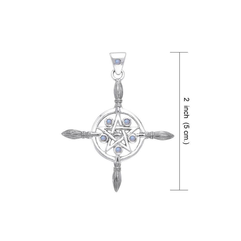 Sterling Silver Broomstick The Star Pendant with Gemstone TPD686 Pendant