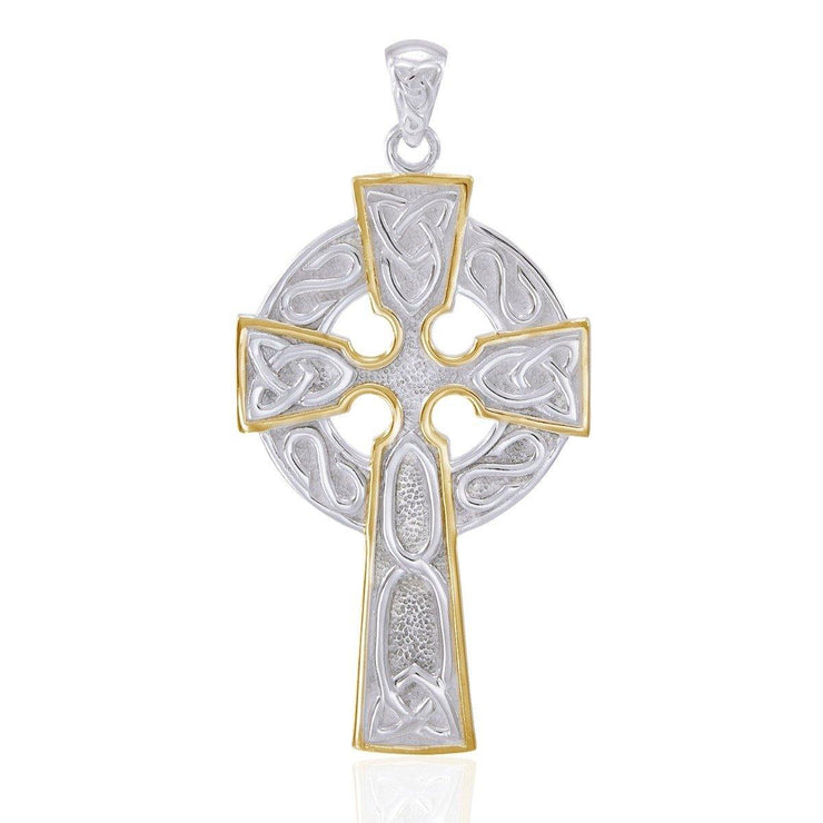 The Paradox of the Celtic Cross Silver and 18K Gold Accent Pendant TPV036 Pendant