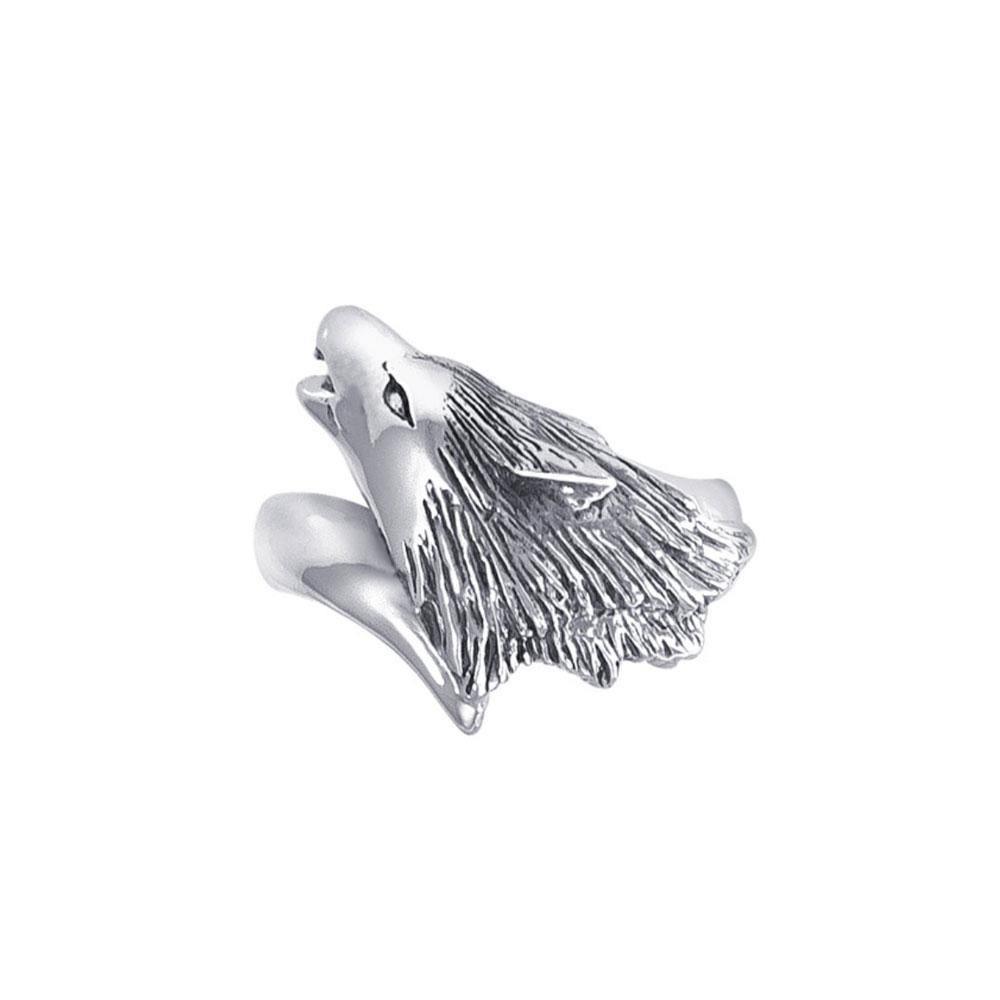 Snarling Wolf Silver Ring TR1391 Ring