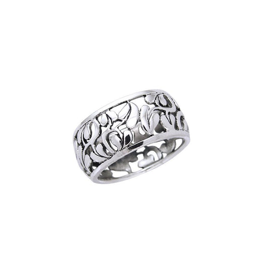 Filigree Flower Silver Ring TR1549 Ring