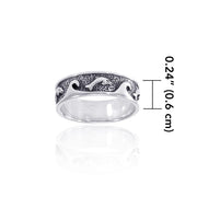I love the ocean waves crashing on my feet ~ Sterling Silver Ring TR219 Ring