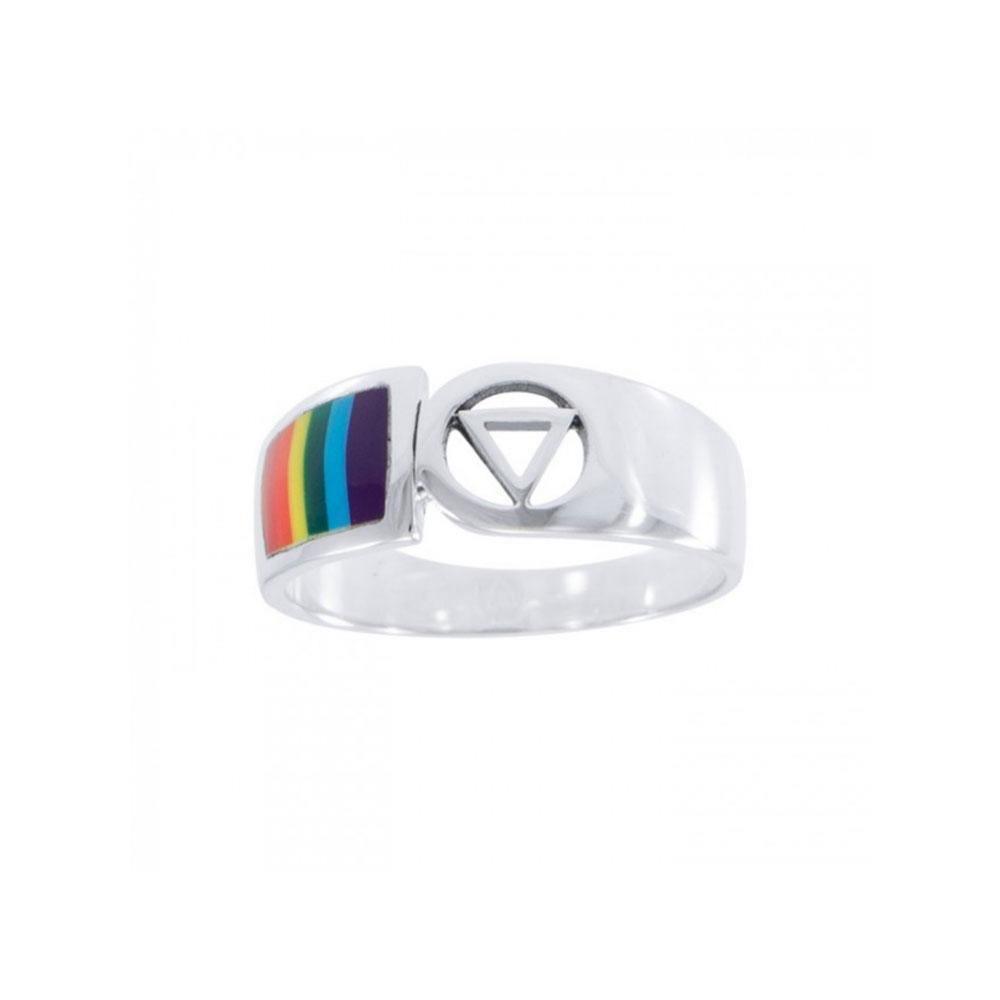 Rainbow Triangle Ring TR285