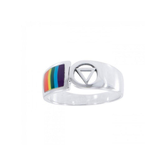 Rainbow Triangle Ring TR285