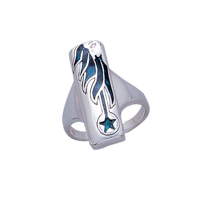 Goddess and Star with Enamel Silver Ring TR3419 Ring