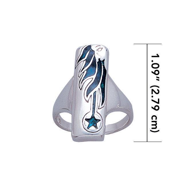 Goddess and Star with Enamel Silver Ring TR3419 Ring