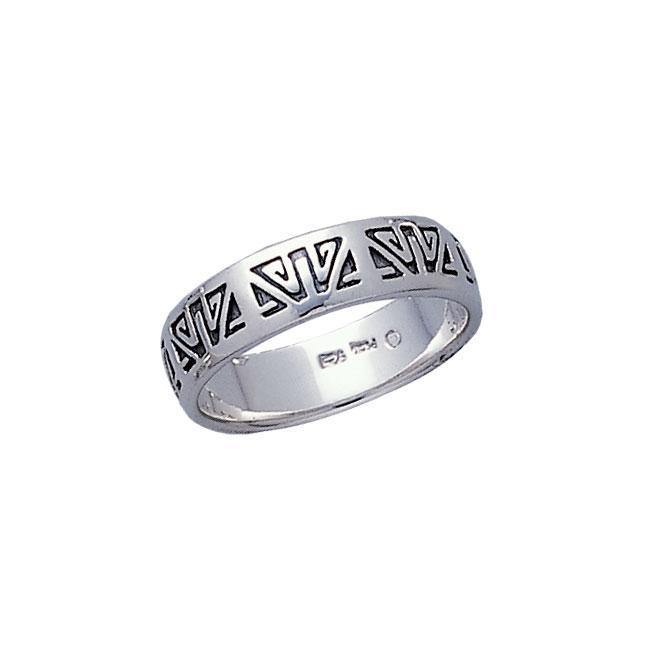 Engraved Silver Ring TR3427 Ring