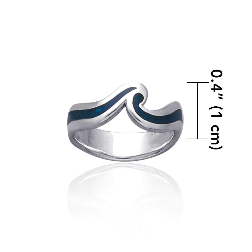 A happy moment when out to play with the sea waves ~ Sterling Silver Jewelry Inlaid Ring TR3603 Ring