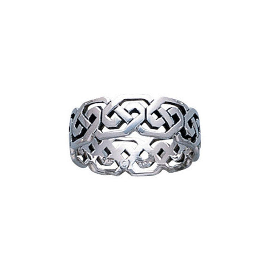 Modern Celtic Knot Silver Ring TR392