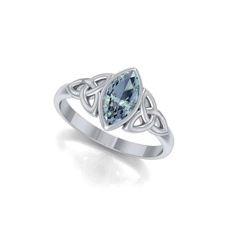 Endless and naturally eloquent ~ Sterling Silver Celtic Knotwork Ring with Gemstone TR556 Ring