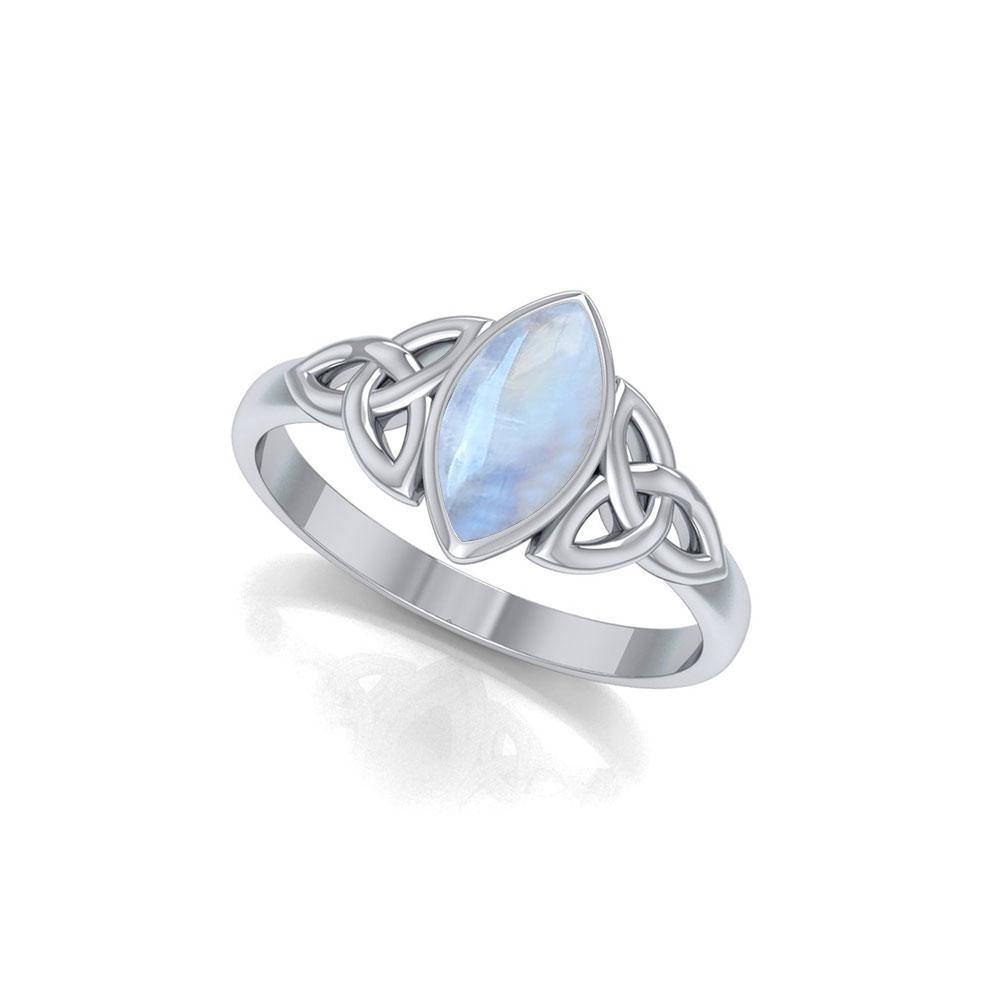 Endless and naturally eloquent ~ Sterling Silver Celtic Knotwork Ring with Gemstone TR556 Ring
