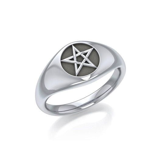 Silver Pentagram Pentacle Ring TR595 Ring
