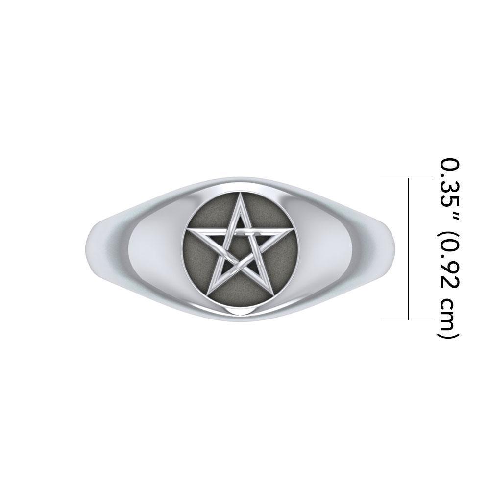 Silver Pentagram Pentacle Ring TR595 Ring