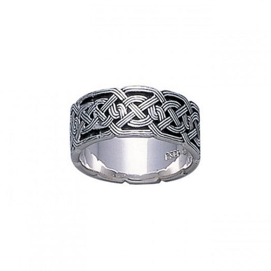 Celtic Knotwork Silver Wedding Ring TR684