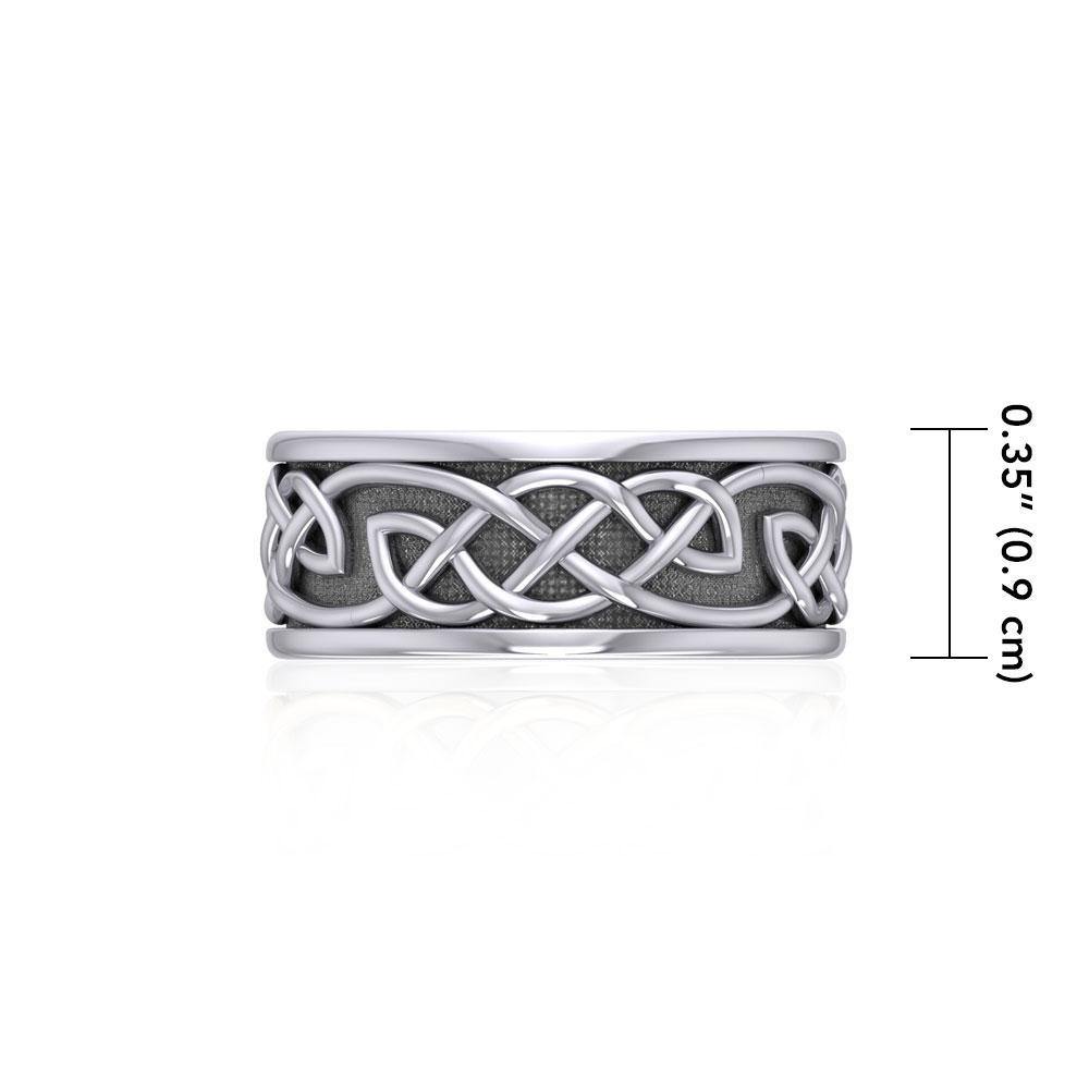 Live life to the fullest circle ~ Celtic Knotwork Sterling Silver Spinner Ring TRI1205 Ring