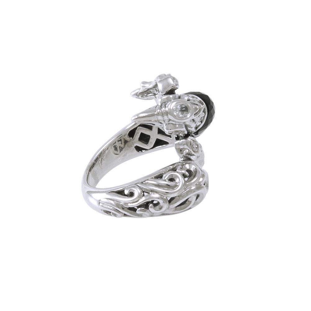 Flying Phoenix Silver Ring with Gemstone TRI1233 Ring