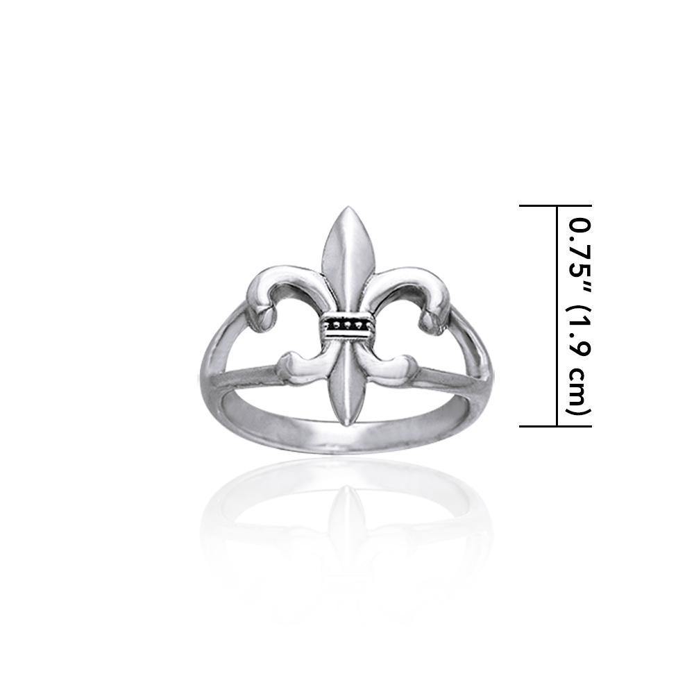 Fleur-de-Lis in Monarchy ~ Sterling Silver Jewelry Ring TRI130 Ring