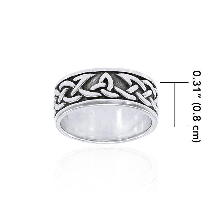 Honoring the eternal symbolism Celtic Knotwork ~ Sterling Silver Band Ring TRI1358 Ring