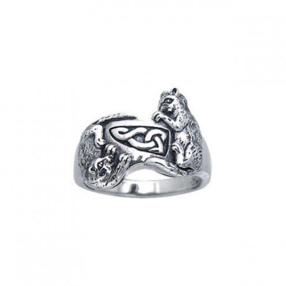 Celtic Cats Ring TRI140