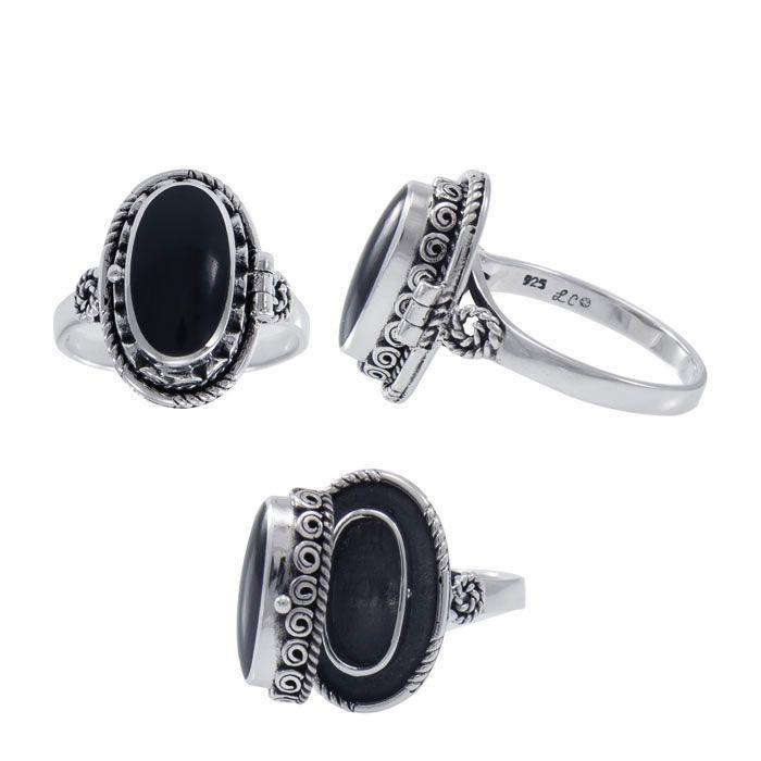 Spell Sterling Silver Ring with Black Obsidian TRI1555 Ring