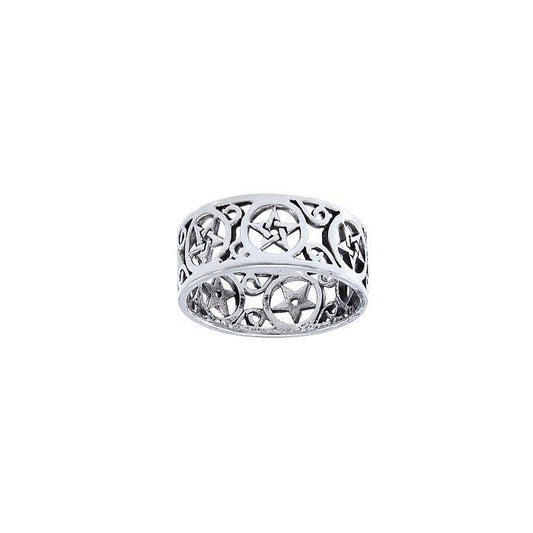 Pentacle Filligree Sterling Silver Ring TRI1564 Ring