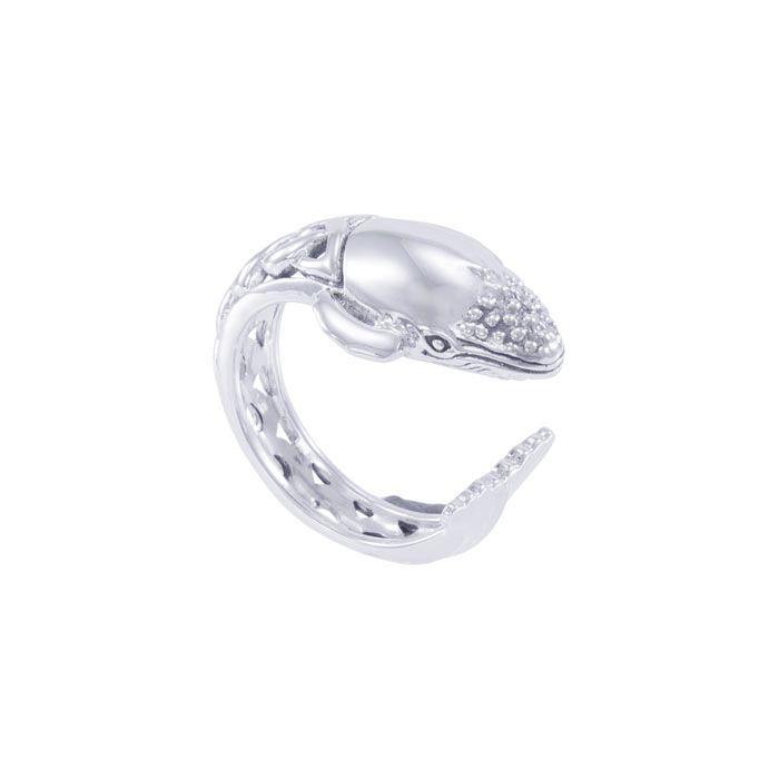 Celtic Accent Whale Sterling Silver Wrap Ring TRI1629 Ring