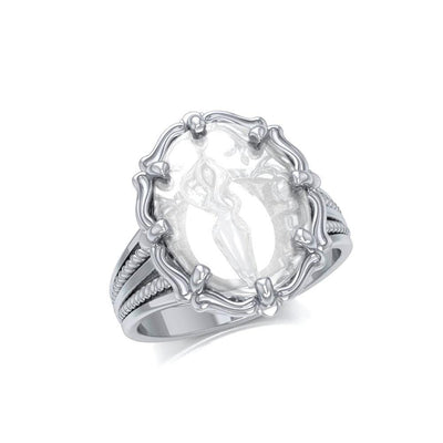 Goddess Sterling Silver Ring with Genuine White Quartz TRI1722 Ring