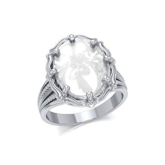 Fairy Sterling Silver Ring with Genuine White Quartz TRI1728 Ring