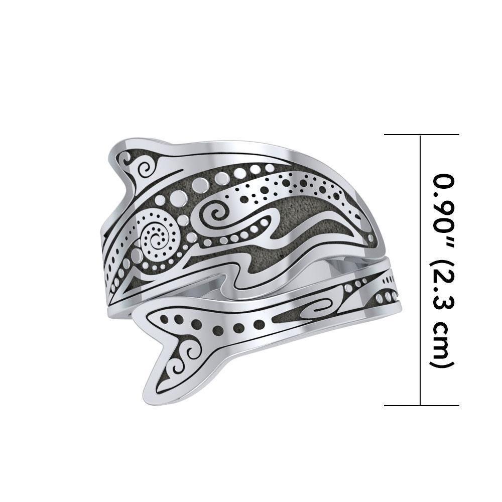 Aboriginal Dolphin  Sterling Silver Spoon Ring TRI1735 Ring