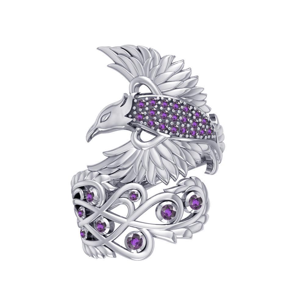 Honor The Flying Phoenix ~ Sterling Silver Jewelry Ring with Gemstone TRI1744 Ring