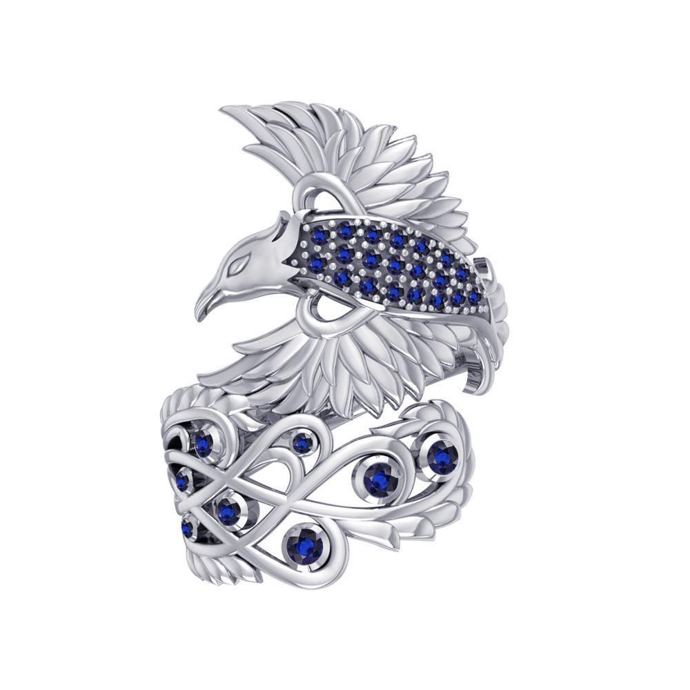 Honor The Flying Phoenix ~ Sterling Silver Jewelry Ring with Gemstone TRI1744 Ring