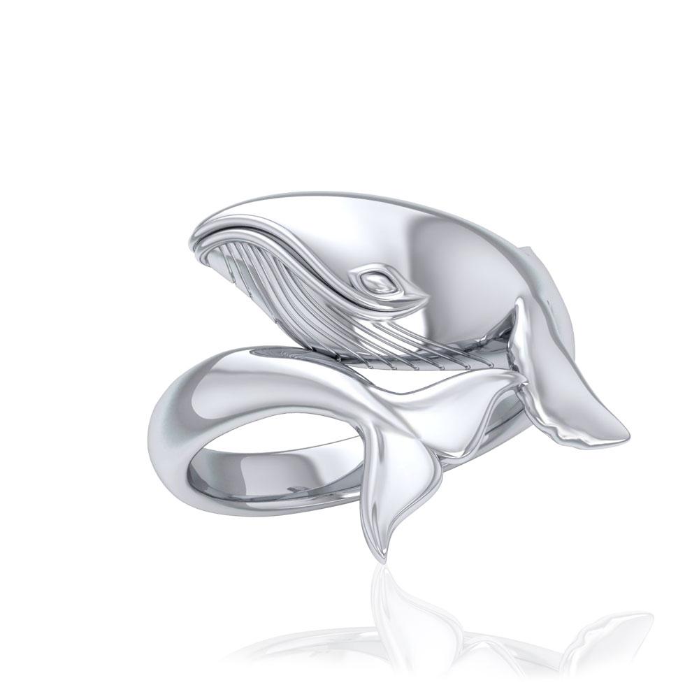 Graceful Bull Whale Silver Ring TRI1766 Ring