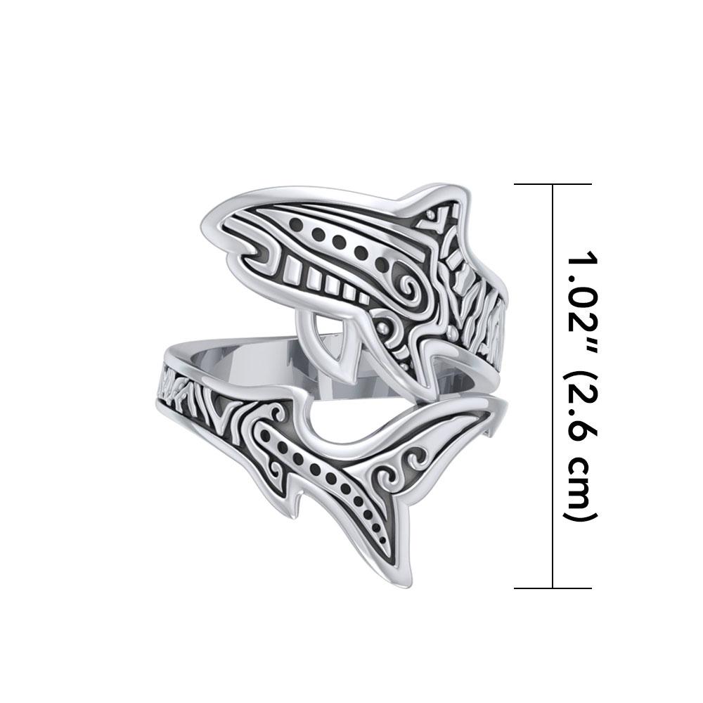 Sterling Silver Aboriginal Tiger Shark Spoon Ring TRI1768 Ring