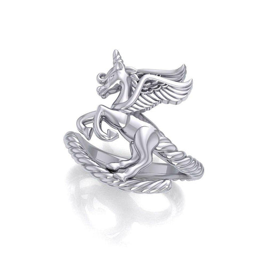 Enchanted Sterling Silver Mythical Unicorn Ring TRI1827 Ring