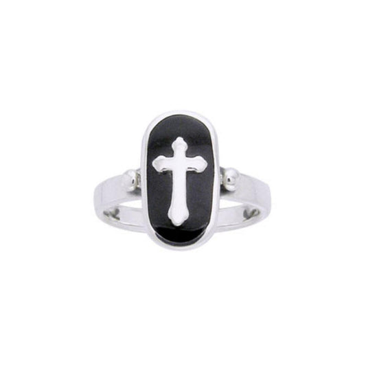 Cross Sterling Silver Ring TRI510