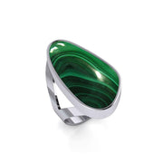 Modern Abstract Inlaid Silver Ring TRI512 Ring