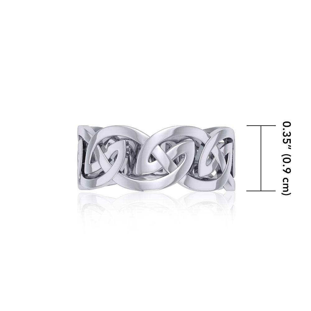 Silver Celtic Knot Hollow Band Ring TRI531 Ring
