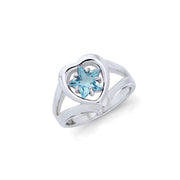 Designer Elegant Cubic Zirconia Star and Heart Ring TRI728